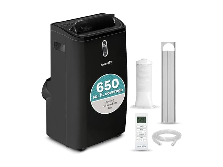 SereneLife SLPAC408B.5 14000 BTU 650sqft Portable AC