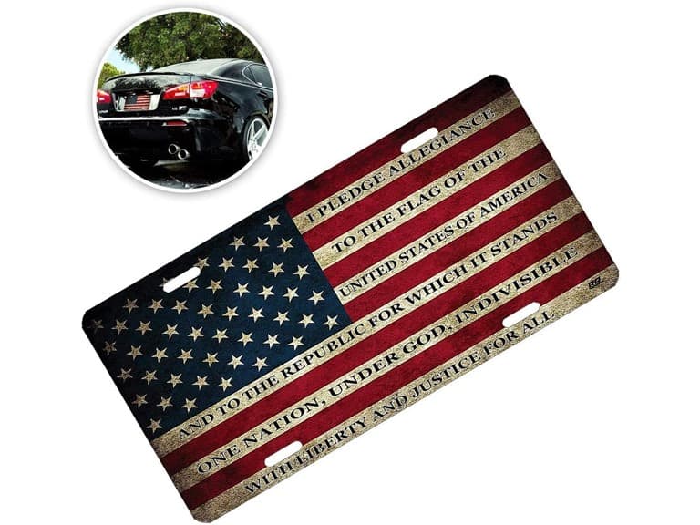 Zone Tech USA flag License Plate Cover Flag - Image 1