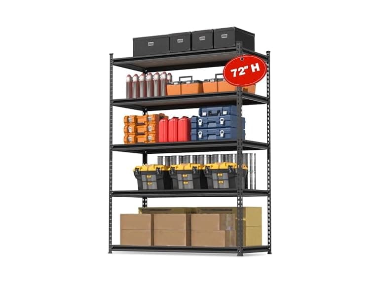 WORKPRO 5-Tier Storage Shelf 36x18x72, Black - Image 1
