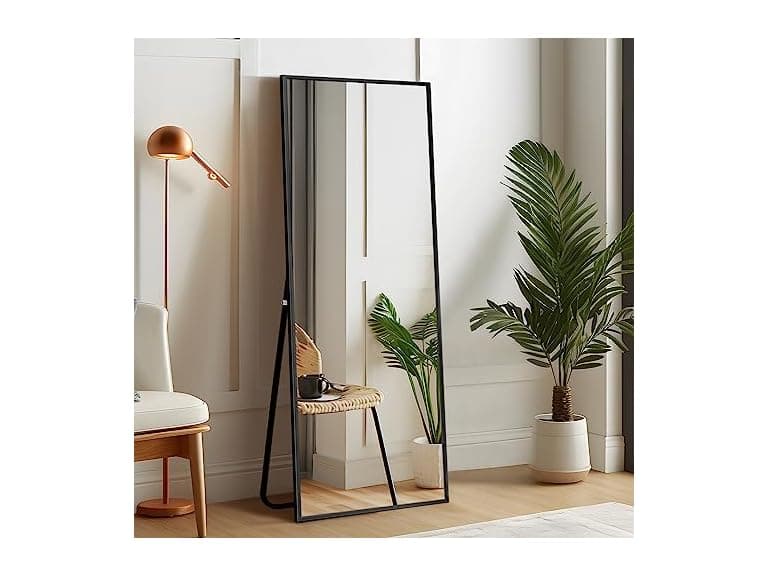 self Full Length Floor Mirror 43"x16", Black - Image 1