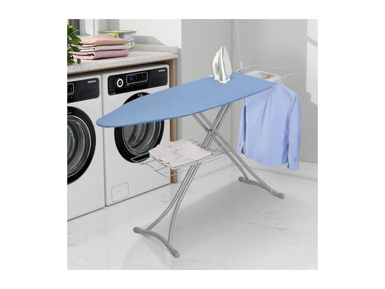 Ironing Board 48" x 18" with Iron Holder, Adjustable - Image 1