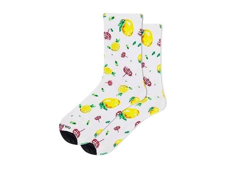 Hot Sox Women Travel Write Draw Capri Lemon Sock - Image 1