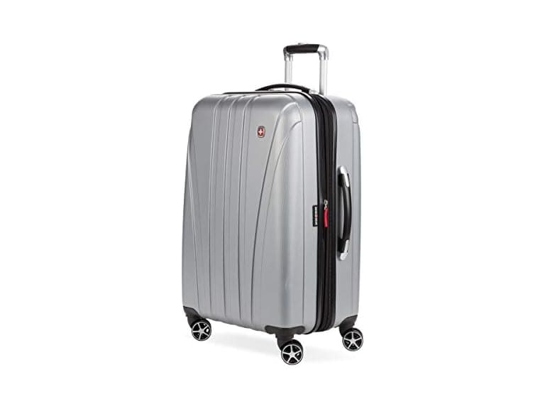 SwissGear 7585 Hardside Luggage Silver, Checked-Medium 23-Inch - Image 1