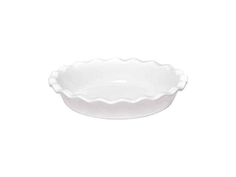 Emile Henry Made In France 9 Inch Pie Dish, White - Image 1