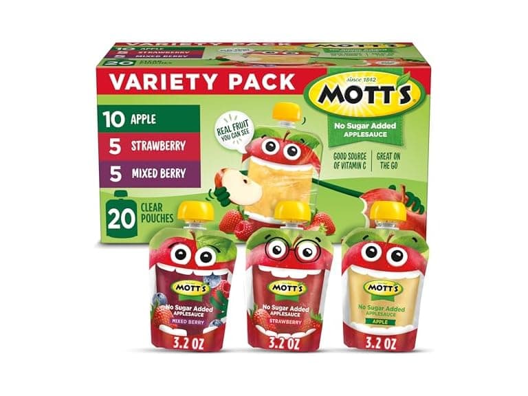 20PK Mott's No Sugar Added Applesauce 3 Flavor Variety - Image 1