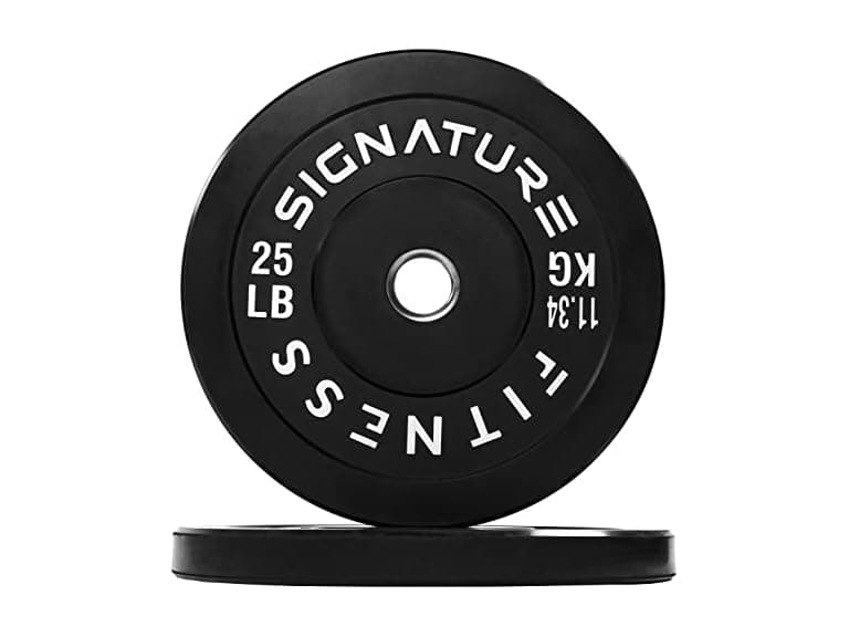 Signature Fitness Fitvids Olympic Weight Plates, 45lbs, Pair - Image 1