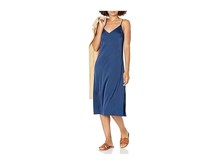 The Drop Women Ana Silky V-neck Midi Slip Dress - Image 1