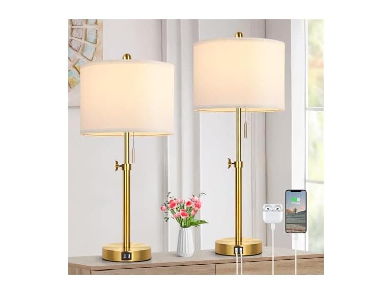 Kondras Table Lamp Set of 2 with 2 USB Ports - Image 1