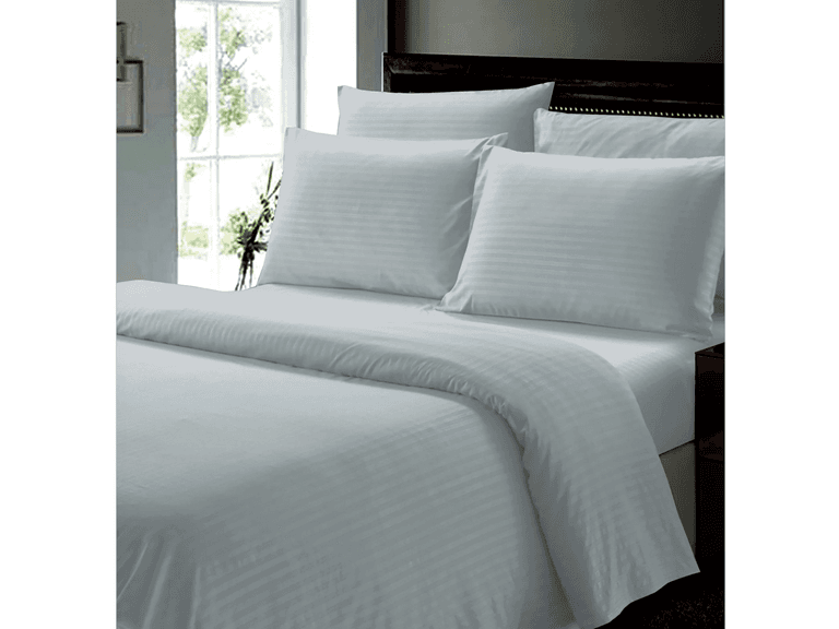 6Pc Ultra Soft Dobby Stripe Microfiber Bed Sheets - Image 1