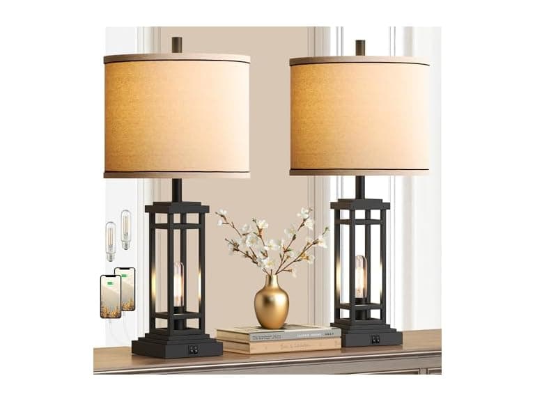 ROTTOGOON Farmhouse Table Lamp Set - Image 1