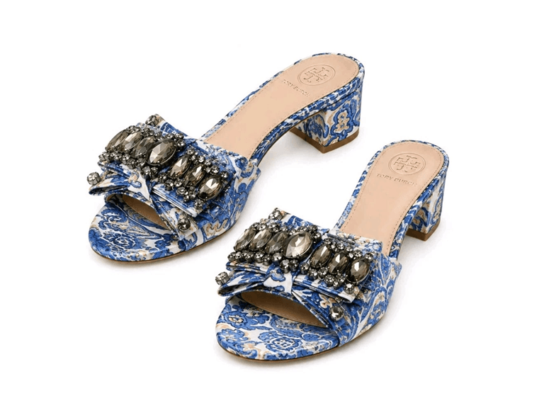 Tory Burch Blue Valentina Sandals - Image 1