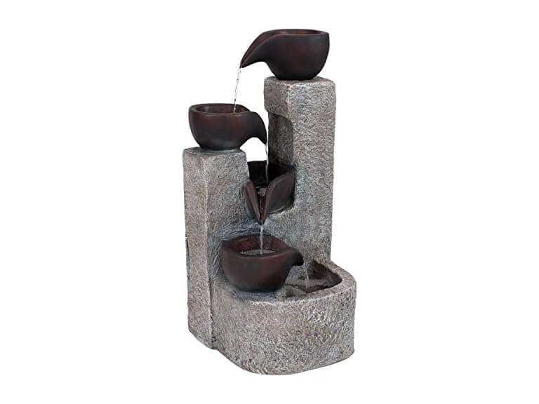 Sunnydaze Aged Tiered Vessels 29-Inch Solar Fountain - Image 1