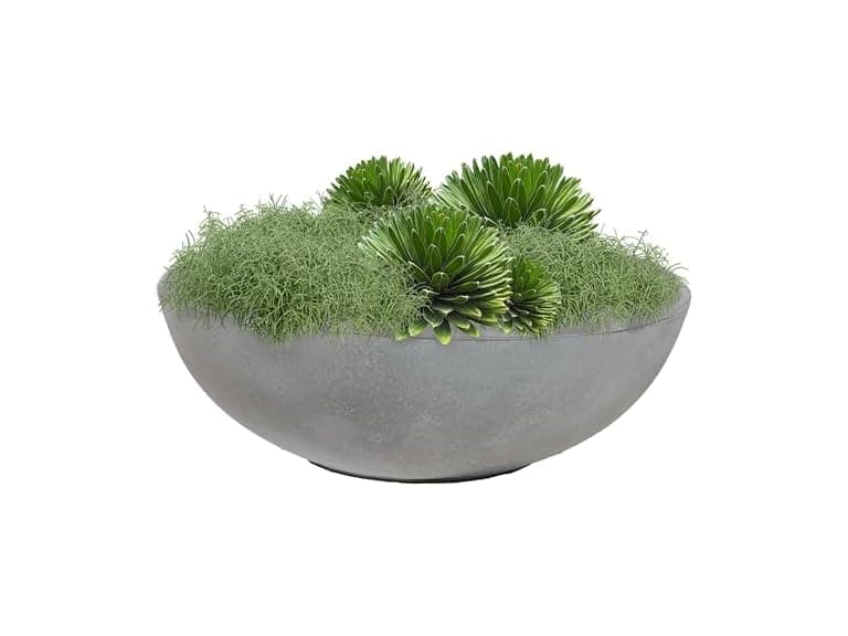 Sunnydaze Percival 20.75" Shallow Outdoor Planter Bowl - Gray - Image 1