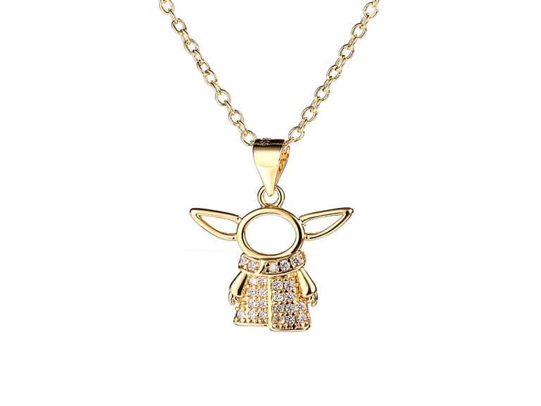 Baby Yoda Crystal Necklace - Image 1
