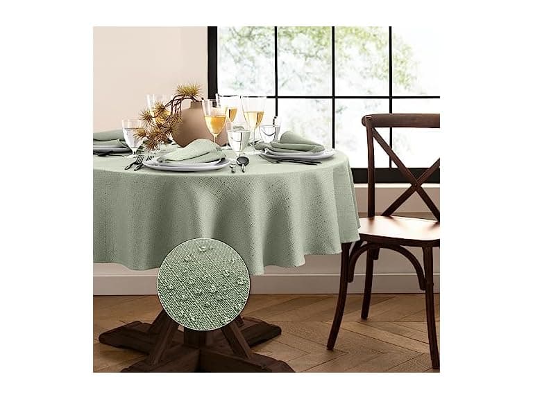Elrene Home Fashions Laurel Solid Texture Water Tablecloth - Image 1