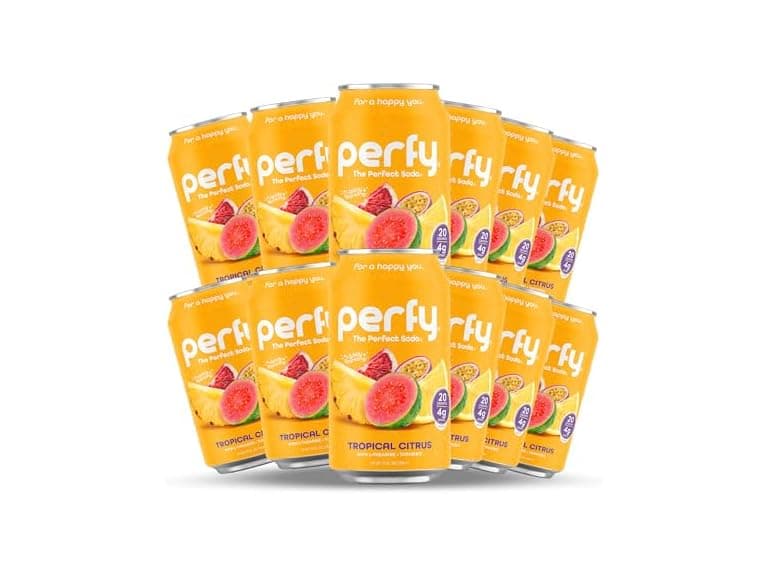 12PK PERFY Caffeine Free Tropical Citrus Soda - Image 1