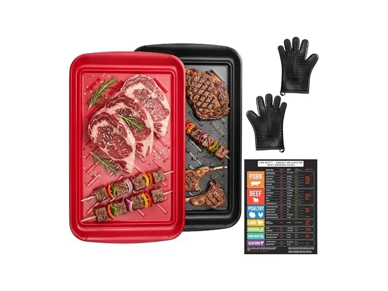 FIRERIOT BBQ Tray Set w/ Heat Resistant Gloves