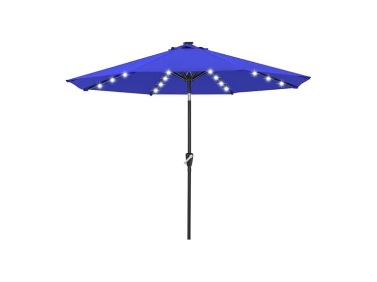 ABCCANOPY Durable Solar Led Patio Umbrellas 9FT (Blue)