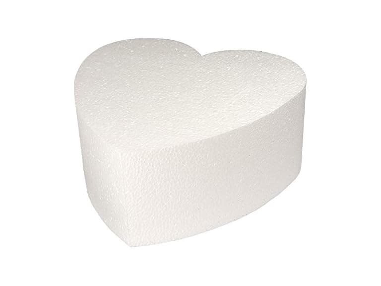 Taylor Foam Heart Cake Dummy, Styrene, 8 - Image 1