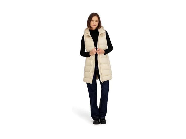 Reebok Womens Long Puffer Vest w/ Hood - Image 1