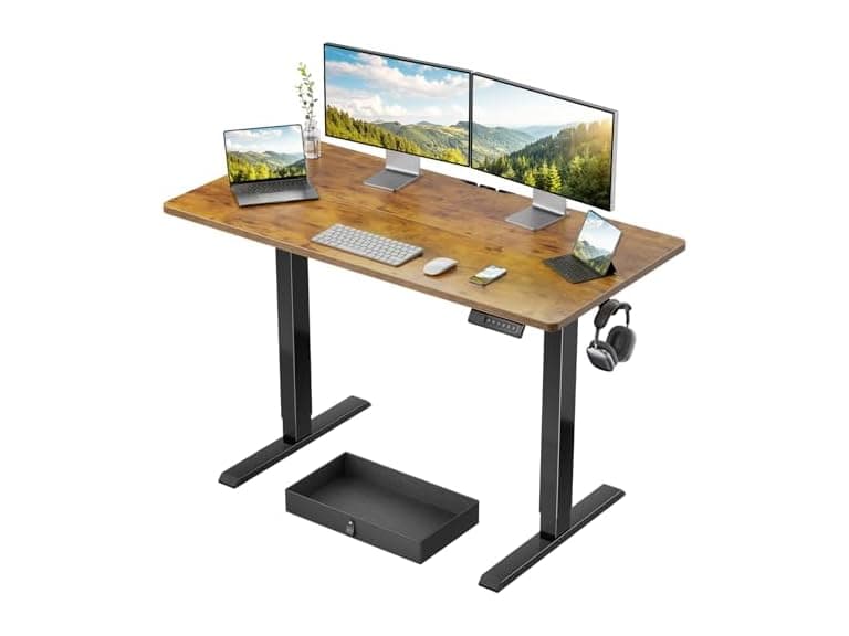 Marsail 48x24 Electric Standing Desk with Drawer - Image 1