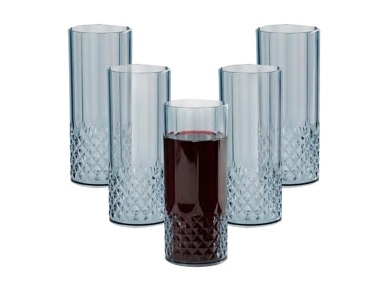 Fun Express Dusty Blue Patterned Plastic Cups - 12 Count - Image 1