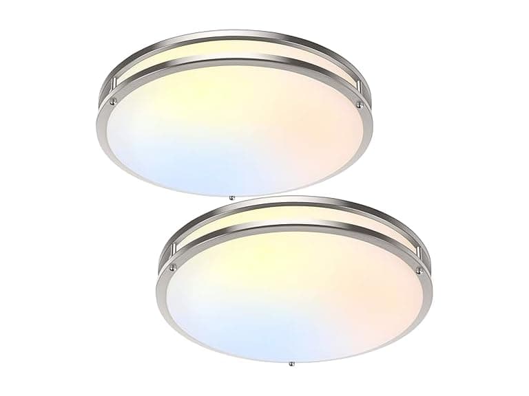 TOBUSA 16in 50W LED Flush Mount Ceiling Lights 5600lm, 2 Pack - Image 1