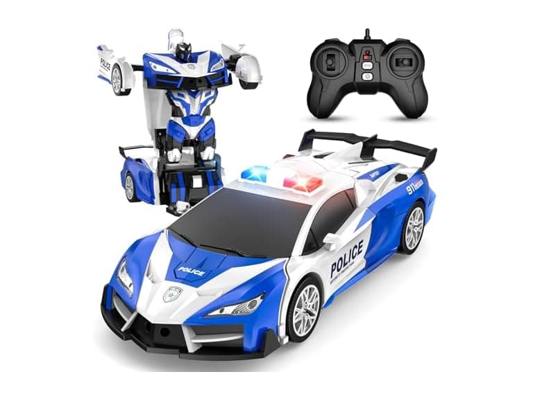 Blue Transforming Police Car - Image 1