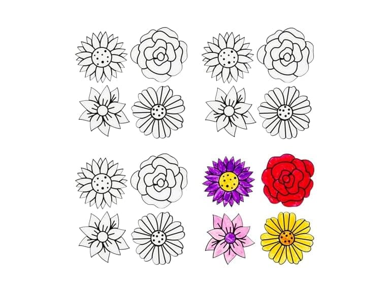 Fun Express Printed Acetate Flower Coloring Sheets - 24 Pc - Image 1
