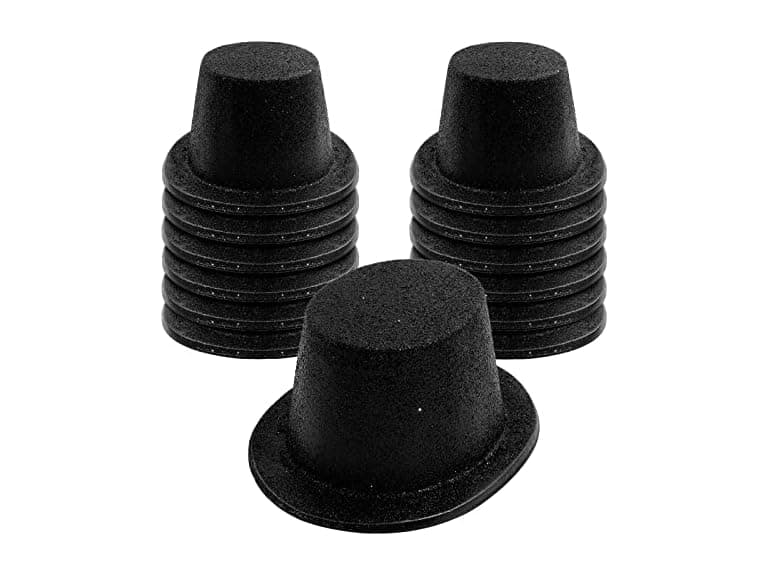 12 Pack Glitter Top Hats Costume Party - Image 1