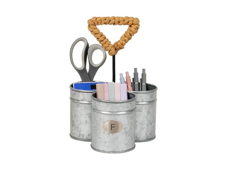 Mind Reader 3-Comp Metal Caddy Silver - Image 1