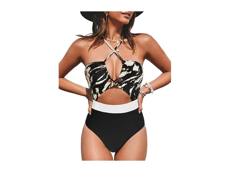 CUPSHE One Piece Deep Neckline Swimsuit - Image 1
