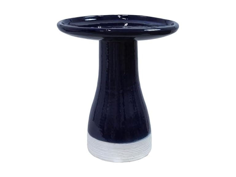 Sunnydaze 21" H Ceramic Bird Bath Midnight Blue - Image 1