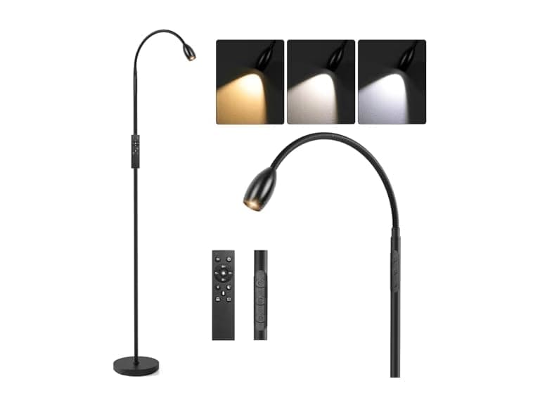 AUZONIMICS Reading Floor Lamp, Black
