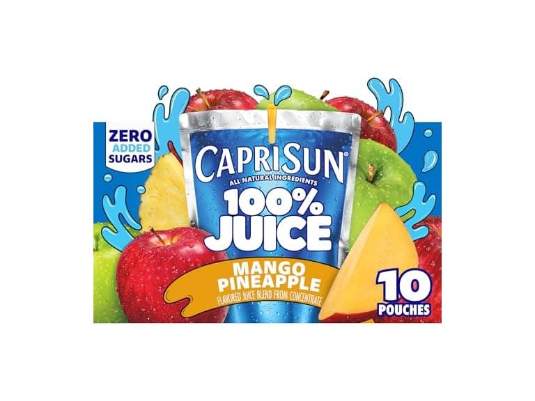 10CT Capri Sun Mango Pineapple Flavored 100% Juice - Image 1