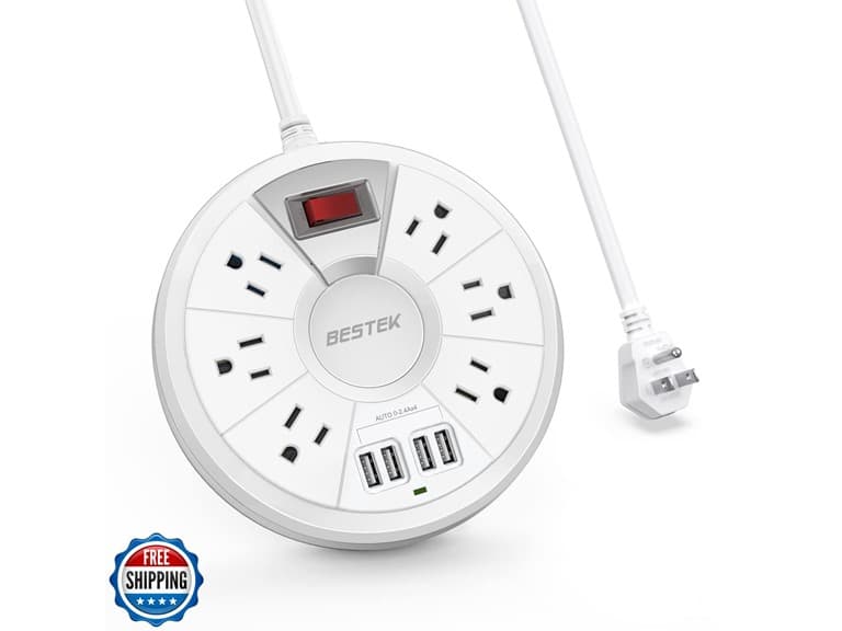 Travel Power Strip, BESTEK 6Ft Extension Cord