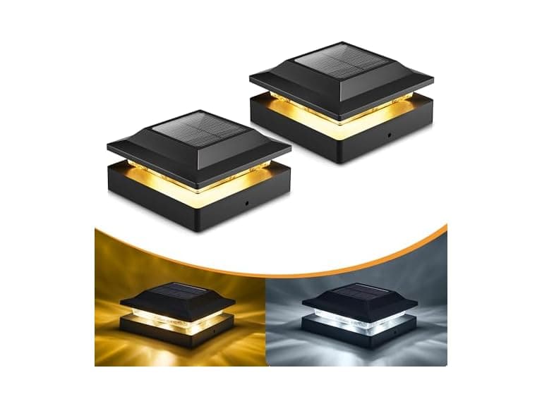 Brightown 2 Pack Solar Post Cap Lights - Image 1