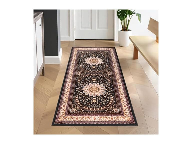 Superior 2'7"x6' Classic Floral Medallion Indoor Area Rug - Image 1