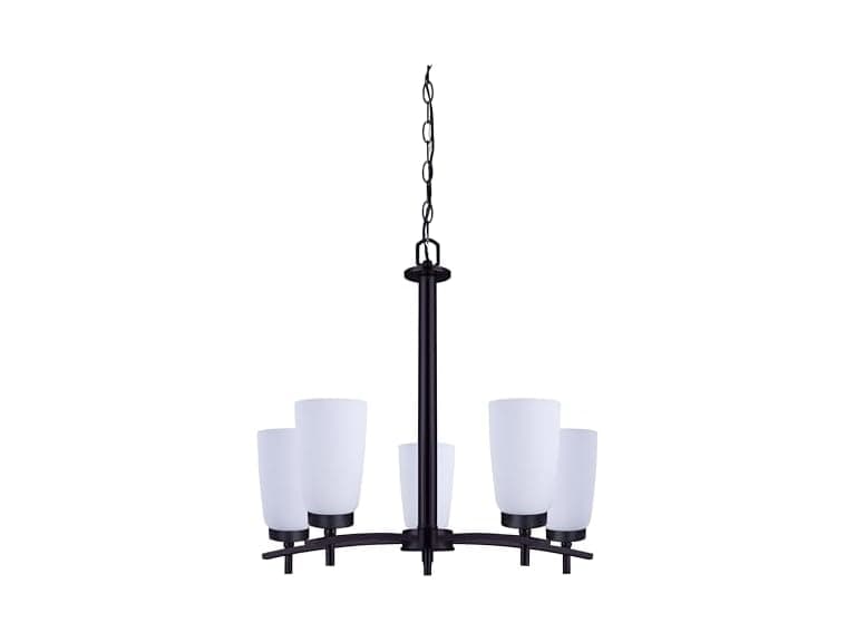 Canarm 5 Lt Chain Chandelier, Flat Opal Glass - Image 1