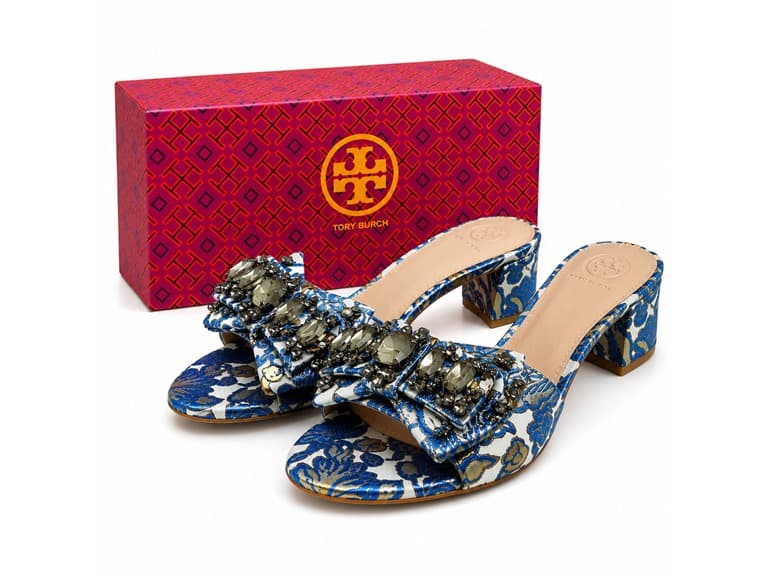 Tory Burch Valentina Bow Slide Sandals - Image 1