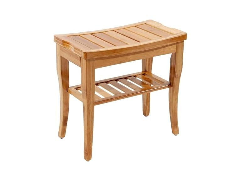 soges Bamboo Shower Bench, Waterproof Stool - Image 1