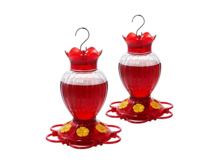 2 Plastic Hummingbird Feeders for Outdoors - Image 1