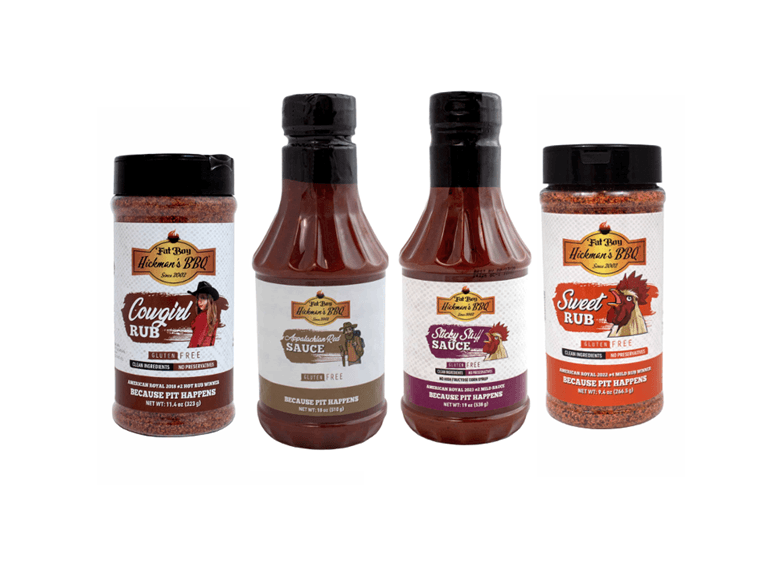 (4pk) Fat Boy Hickman's BBQ Bestselling Rubs & Sauces - Image 1