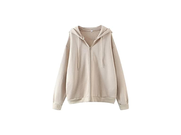 Missactiver Women (S) Solid Drawstring Zip Jacket - Image 1