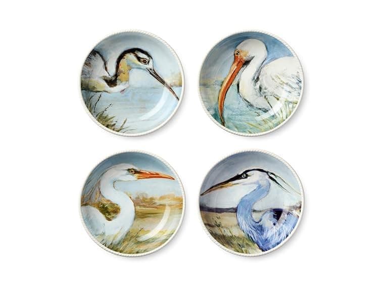 Coastal Birds 9-Inch SOUP/CEREAL BOWLS SETof 4 - Image 1