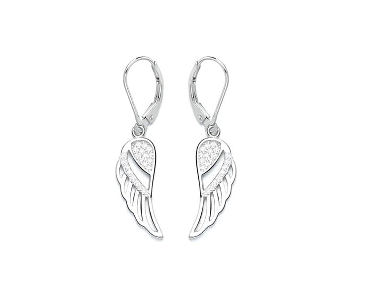 Angel Wing Crystal Earrings - Image 1