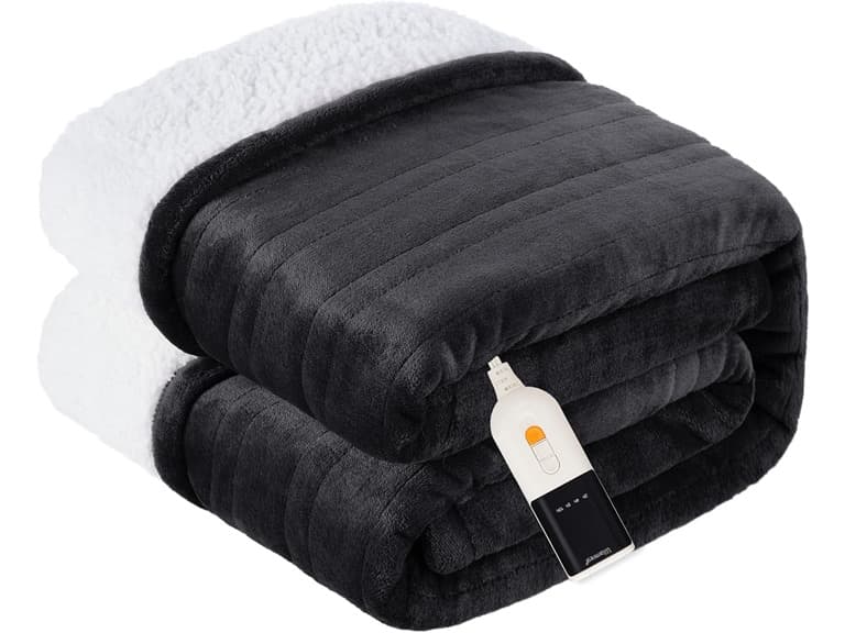 Warmrest Heated Blanket Electric Blanket Twin Flannel Sherpa - Image 1