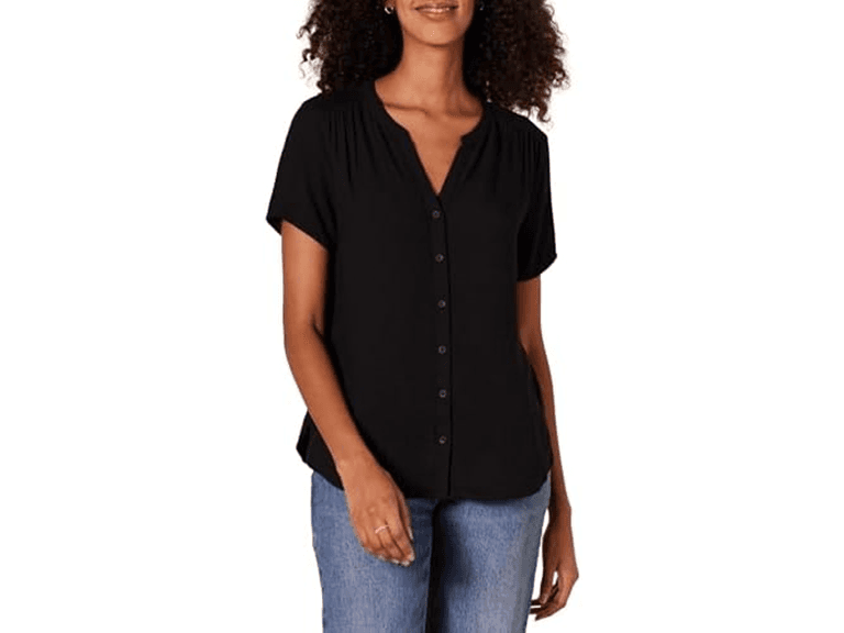 Amazon Essentials Women Relaxed-Fit V Neck Blouse - Image 1