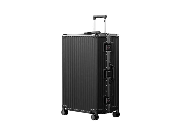AnyZip Luggage PC+ABS Aluminum Frame Zipperless Checked Luggage Hard Shell Suitcase with TSA Lock Double Spinner Wheels 28 Inch Black (Open Box) - Image 1