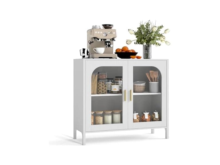 OBEKANN Sideboard Storage Cabinet with Adjustable Shelves - Image 1